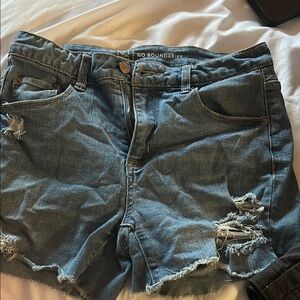 No Boundaries Blue Jean Shorts Distressed Casual